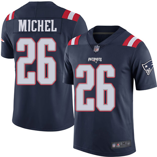 New England Patriots Football #26 Rush Vapor Untouchable Limited Navy Blue Men Sony Michel NFL Jersey